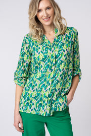 Multi abstract linen look shirt