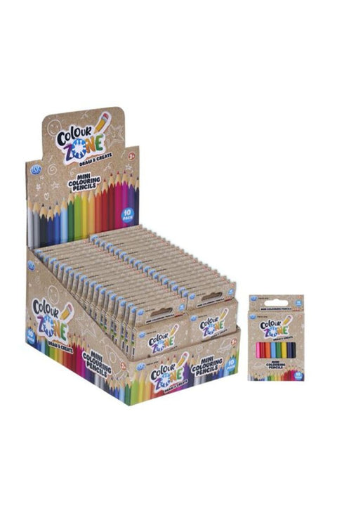 10pk Mini Colouring Pencils Assorted