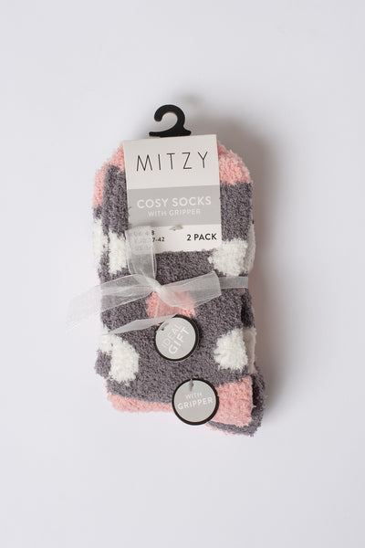 2 Pack Spot Design Cosy Sock