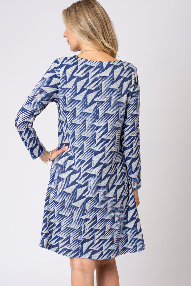 Abstract Geo Print Swing Dress
