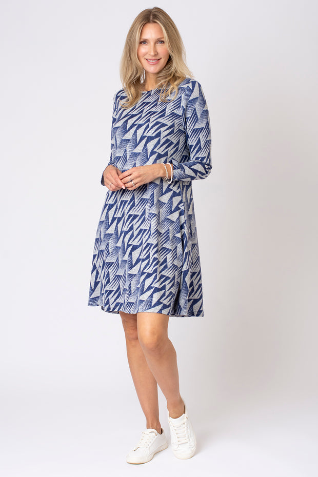 Abstract Geo Print Swing Dress