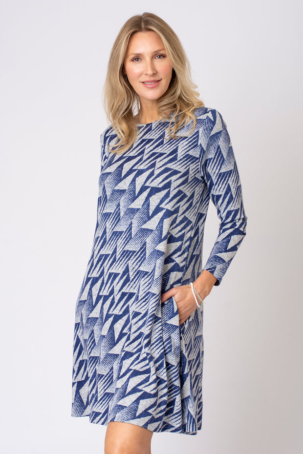 Abstract Geo Print Swing Dress