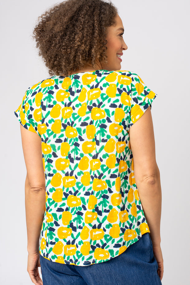 Abstract Tulip Woven Slub Tee