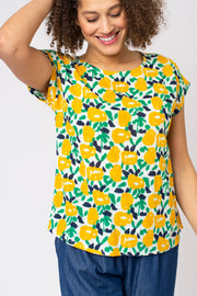Abstract Tulip Woven Slub Tee