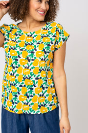 Abstract Tulip Woven Slub Tee