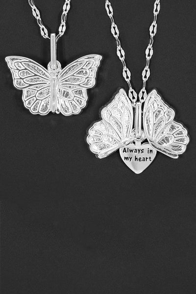 Always in my heart butterfly necklace