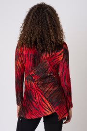 Animal Burnout Cowl Neck Top