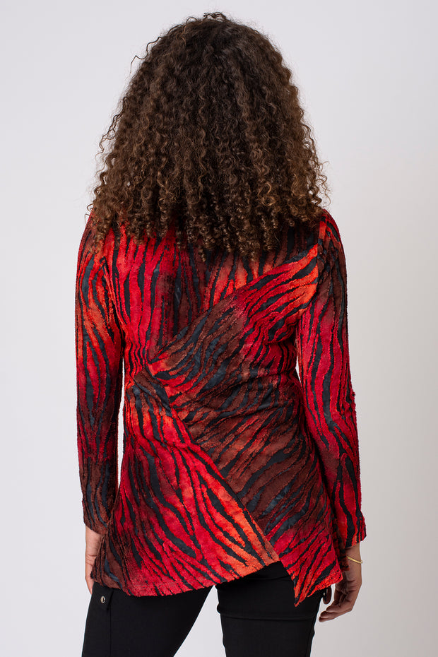 Animal Burnout Cowl Neck Top