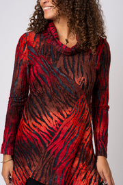 Animal Burnout Cowl Neck Top