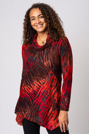 Animal Burnout Cowl Neck Top