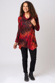 Animal Burnout Cowl Neck Top