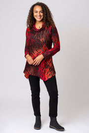 Animal Burnout Cowl Neck Top