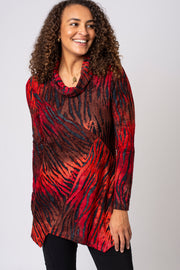 Animal Burnout Cowl Neck Top