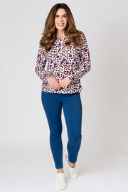 Animal Half Placket Top