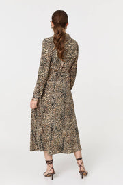 Animal Print Shirt Dress