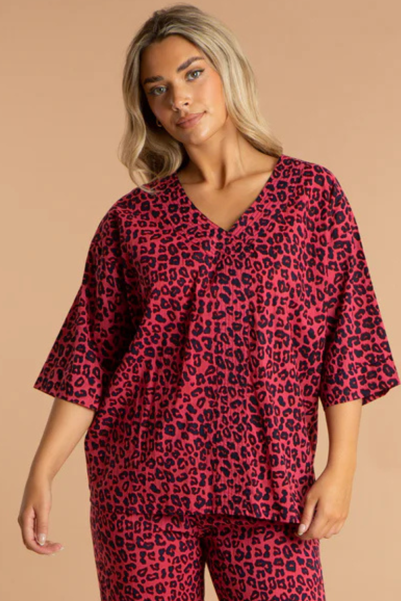 Animal Print PJ Top – The Stock Shop
