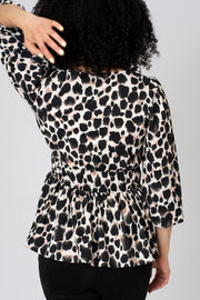 Animal Print Peplum Top