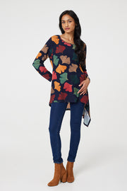 Autumn Leaf Hanky Hem Top