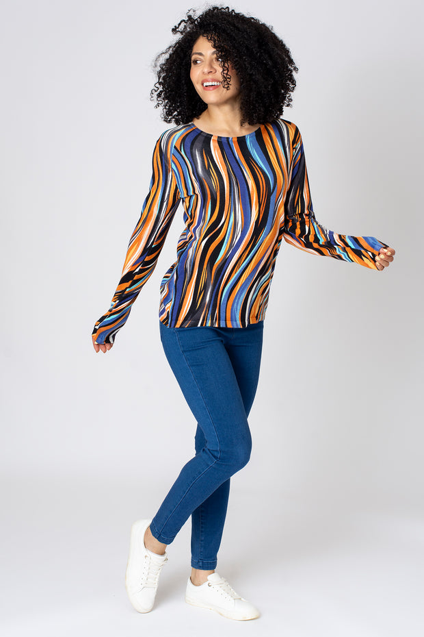 Autumn Wavy Print Jumper