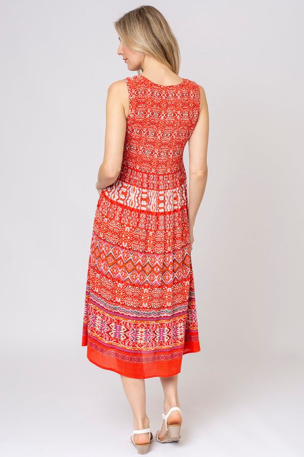 Batik stripe crinkle dress