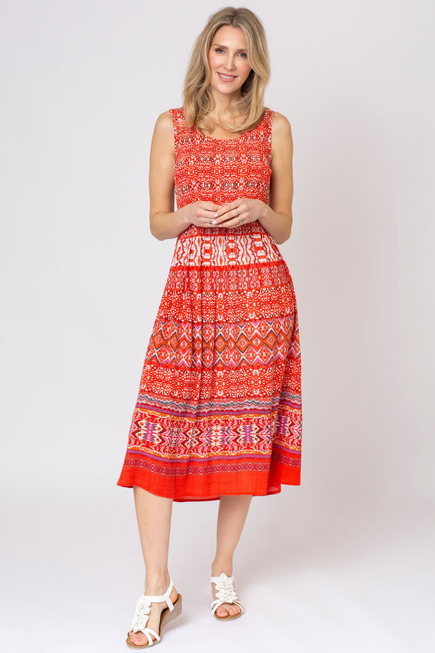 Batik stripe crinkle dress