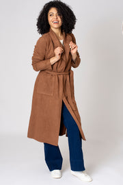 Belted Faux Suede Coat