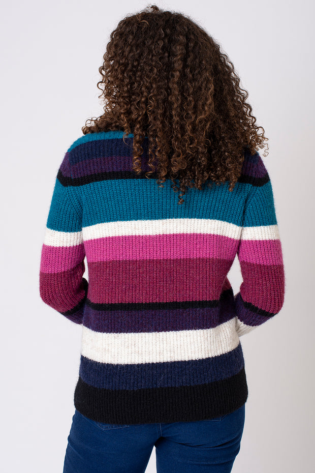 Berry Block stripe jumper