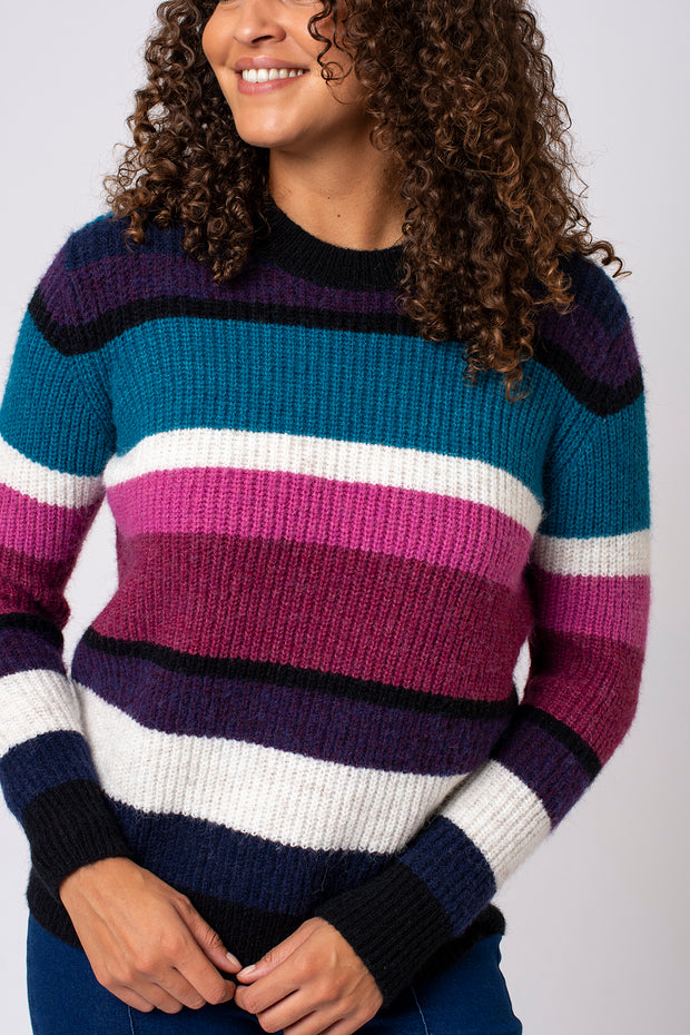 Berry Block stripe jumper