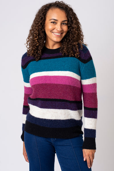 Berry Block stripe jumper