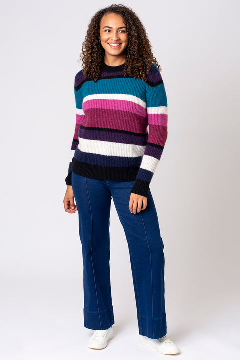Berry Block stripe jumper