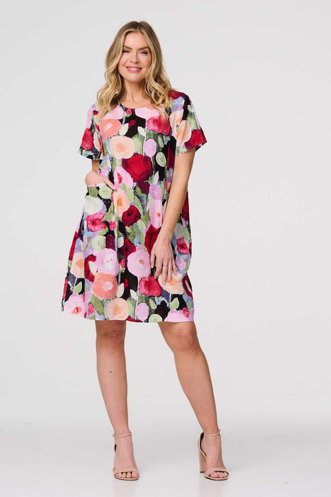 Blurred Floral Pocket Tunic