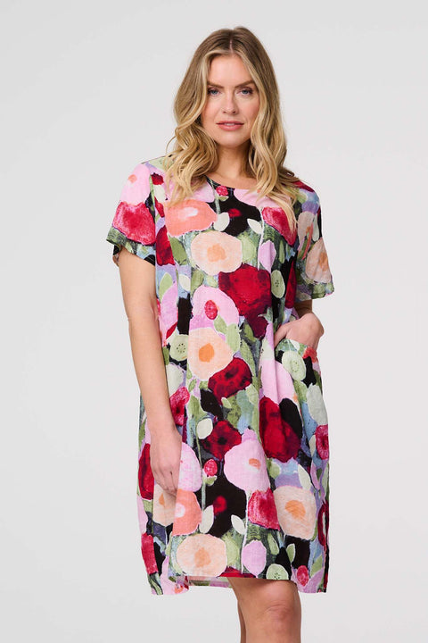 Blurred Floral Pocket Tunic