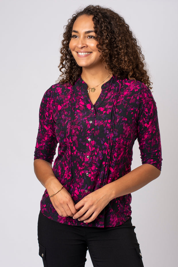 Blurry Animal Pintuck Shirt