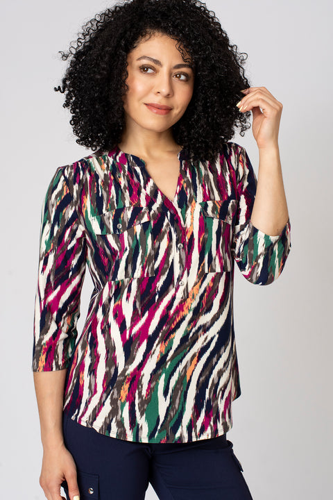 Blurry Bright Chevron Pocket Shirt