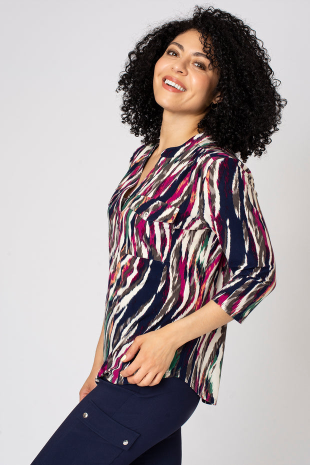 Blurry Bright Chevron Pocket Shirt