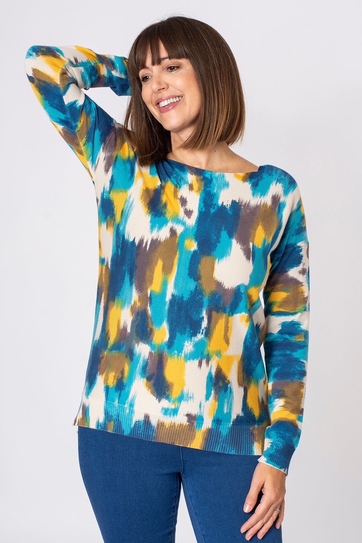 Blurry Colour Splash Jumper The Stock Shop