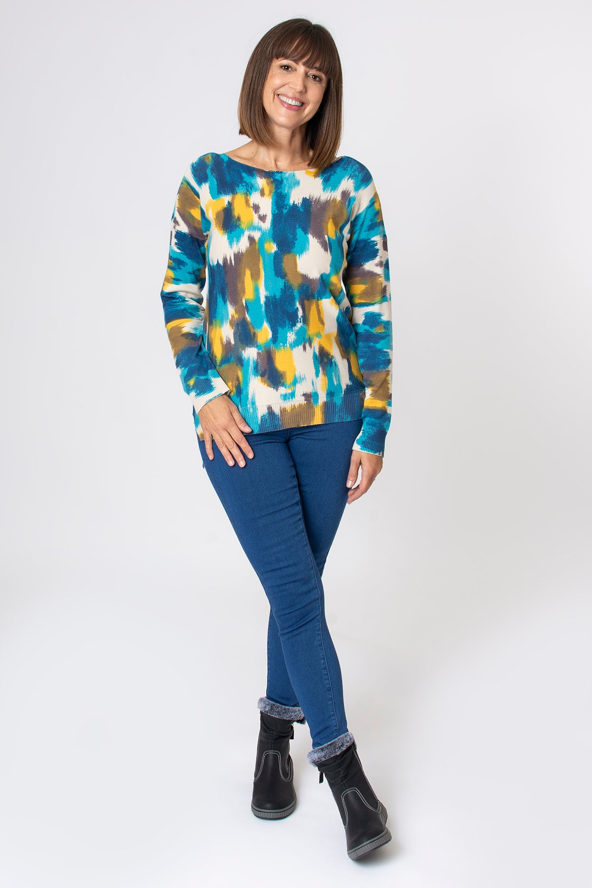 Blurry Colour Splash Jumper The Stock Shop