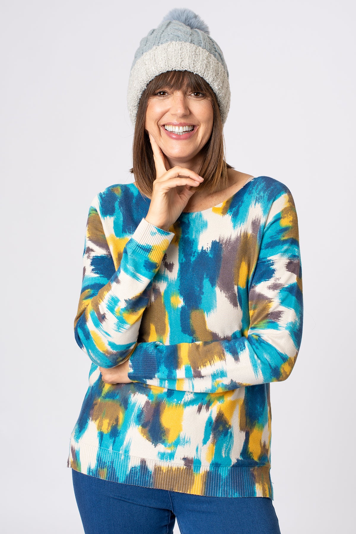 Blurry Colour Splash Jumper The Stock Shop