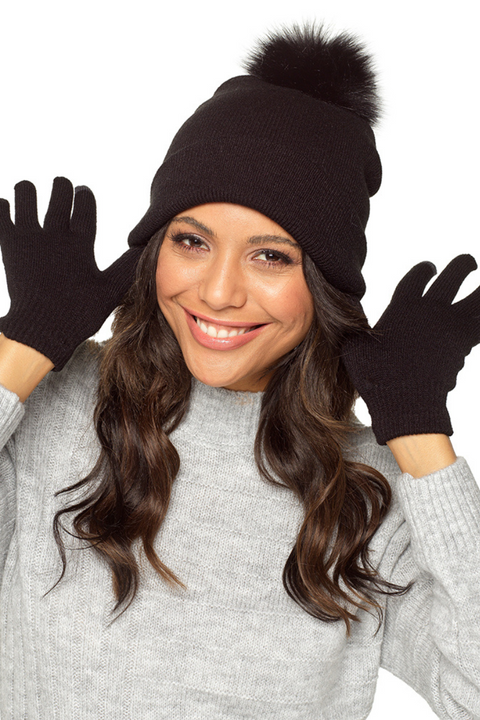 Bobble-Hat-And-Glove-Set-Black-Stock-Shop