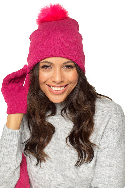 Bobble-Hat-And-Gloves-Set-Burgundy-Stock-Shop