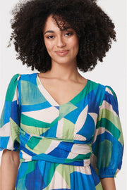 Bold Shapes Tiered Ruche Waist Dress