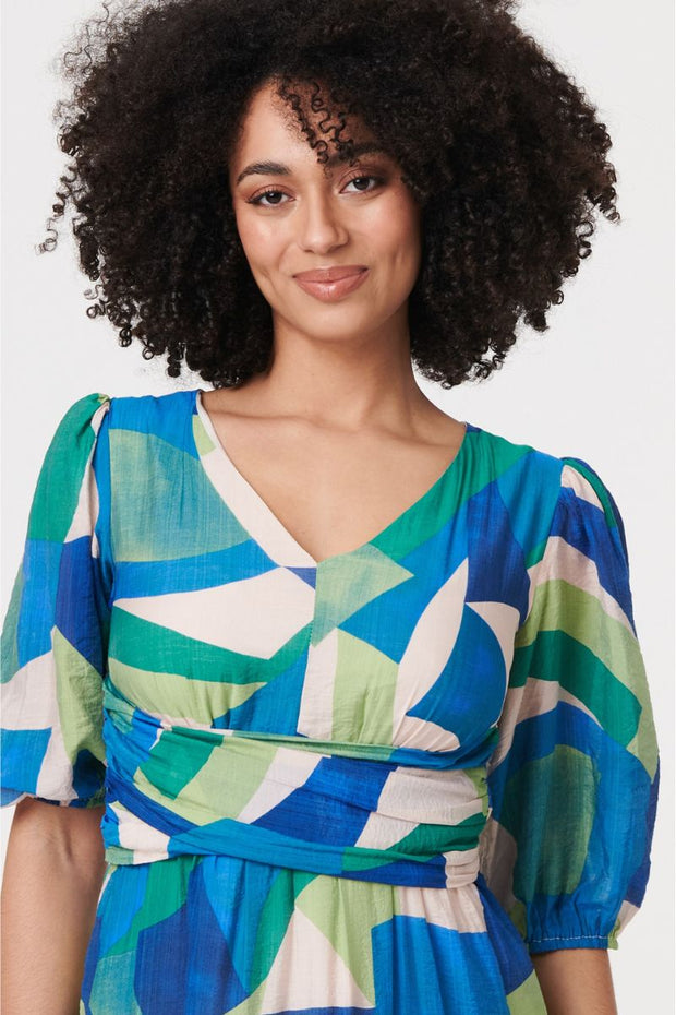 Bold Shapes Tiered Ruche Waist Dress