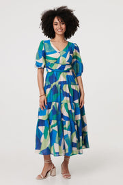 Bold Shapes Tiered Ruche Waist Dress