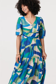 Bold Shapes Tiered Ruche Waist Dress