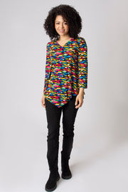 Bright Paint Dab V Hem Top