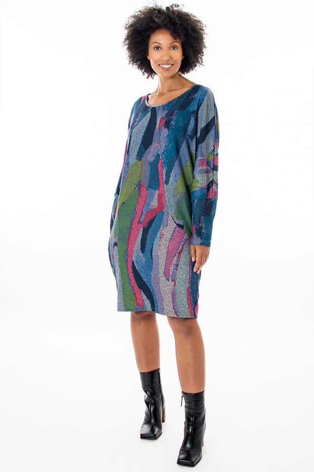 Bright print cocoon tunic