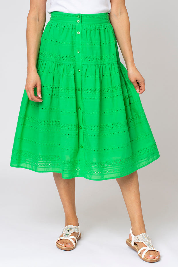 Broderie Midi Skirt