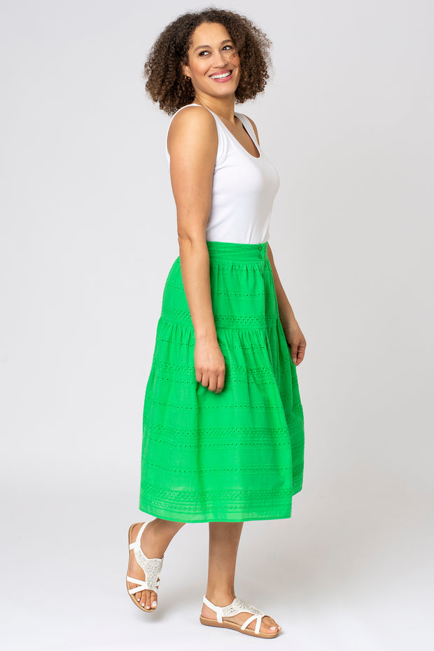 Broderie Midi Skirt