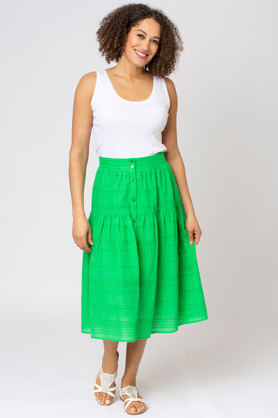 Broderie Midi Skirt