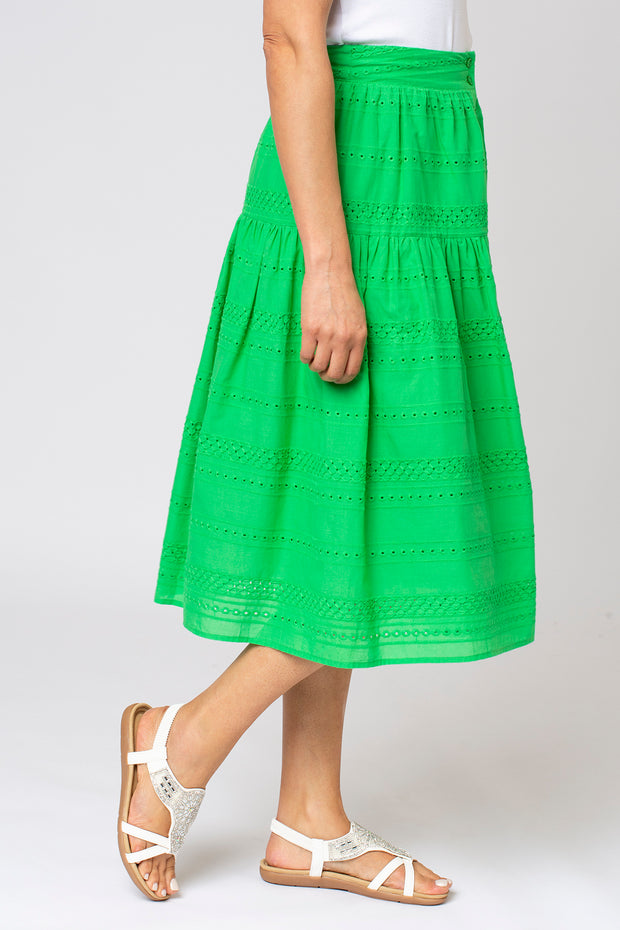 Broderie Midi Skirt
